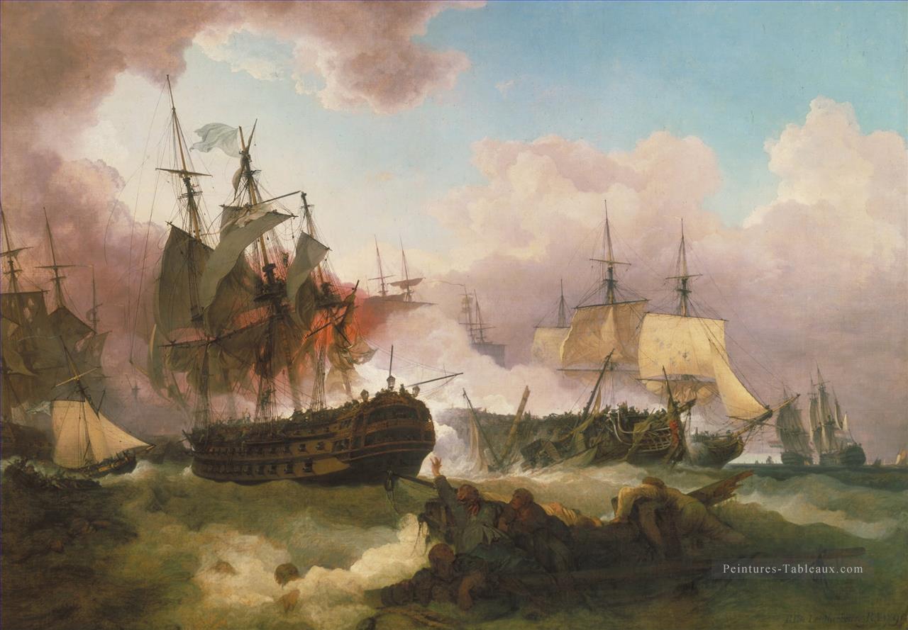 Phillip James De Loutherbourg La bataille de Camperdown Batailles navales Peintures à l'huile
